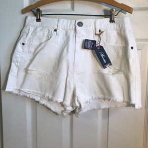 " Anvain" Women's White Jean Shorts SZ 12 100% Cotton NWT  WAIST 32 X 3
